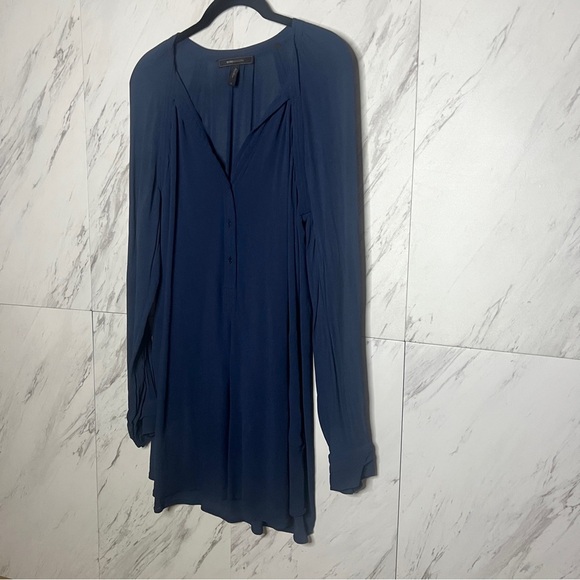 BCBGMaxAzria Jones Long Sleeve High Low Sheer Tunic Dress SZ S - Picture 2 of 6